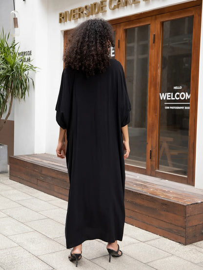 Badeanzug Vertuschungen Stickerei V-Ausschnitt Kurzarm Bad vertuschen für Frauen Kaftan Kleider.