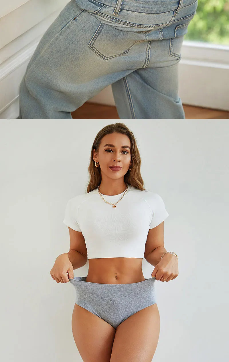 4Pcs/Set Comfort Cotton Panties Women High Waist Briefs Seamless Underwear Breathable Underpants Plus Size Panty S-2XL Intimates.