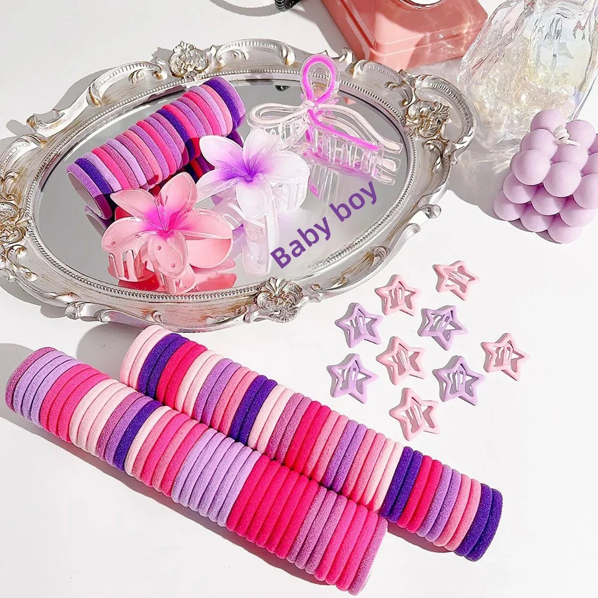 High Elasticity Hair Clip Set Butterfly Knot Egg Flower Combination Hair Grips Volumizing Sweet Fresh Looking Hair Clips.