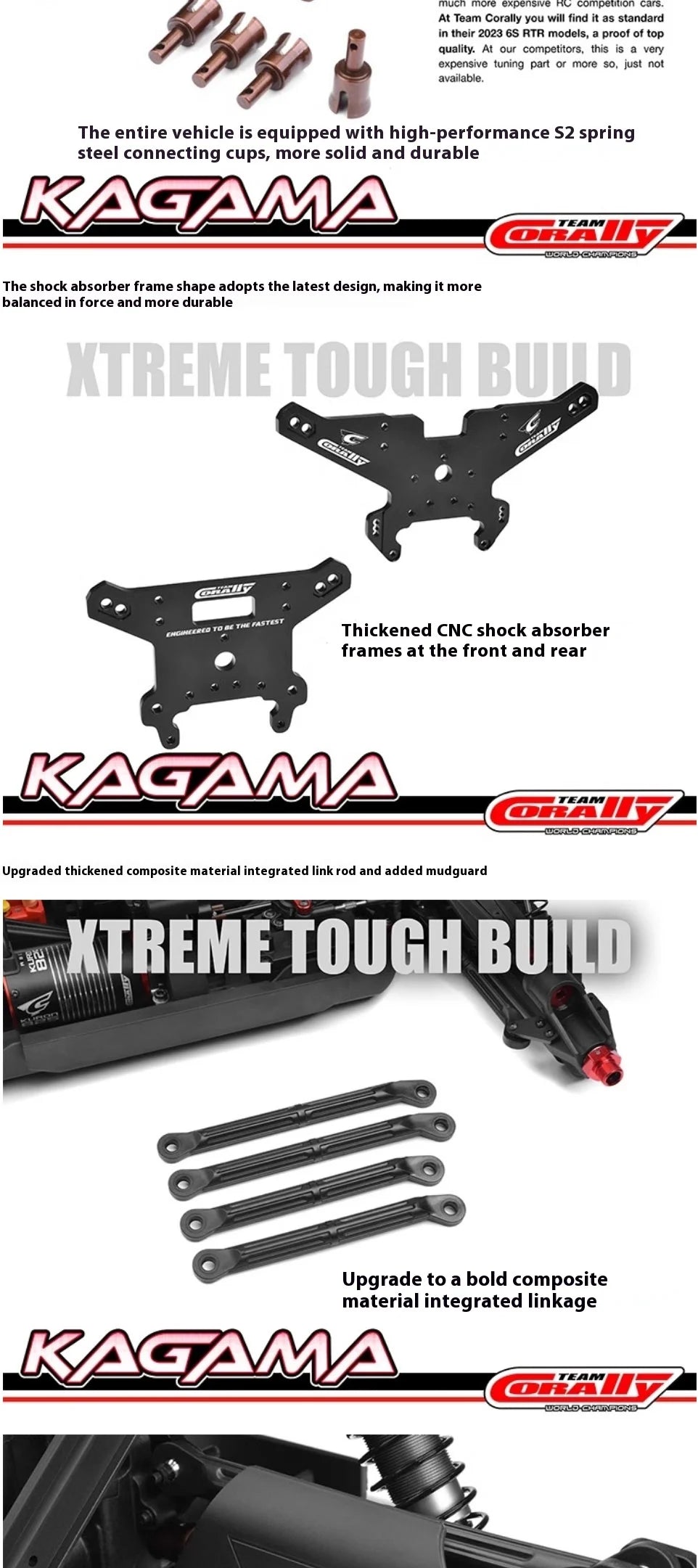 Team Corally Kagama 6s 1/8 4WD RC Cars Remote Control Electric Simulation Racing Card Climbing Off Road Vehicle Model Toy Gift.