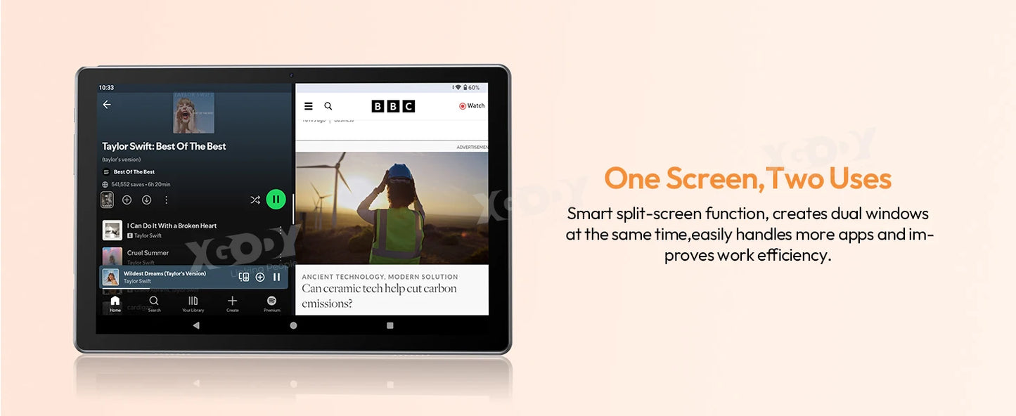 XGODY P60 Pro Android 15  256GB Tablet PC 10 Zoll ultra-klares 90Hz Display 24GB(8+16) 256GB 8000mAh Akku Tablet.