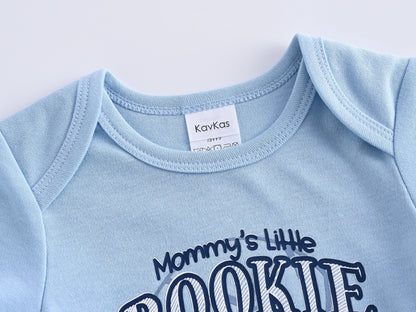 Kavkas 3-teiliges Baby-Body für 0–12 Monate, kurzärmelig, Sommer-Baumwollkleidung, cooles Print-Design, Säuglingskostüm.