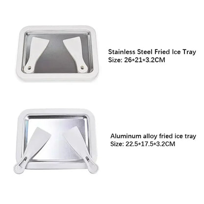 Mini Fried Yogurts Yogurt Frozen Pan Ice Cream Maker Machine Rolled Ice Cream Maker with 2 Spatulas Fry Ice Plate Home Use.