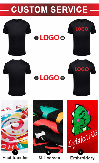 Summer Quick-drying T-shirt Custom Logo Breathable Sports Top Embroidery Personalized Logo Team Activity T-shirt Print Pattern.