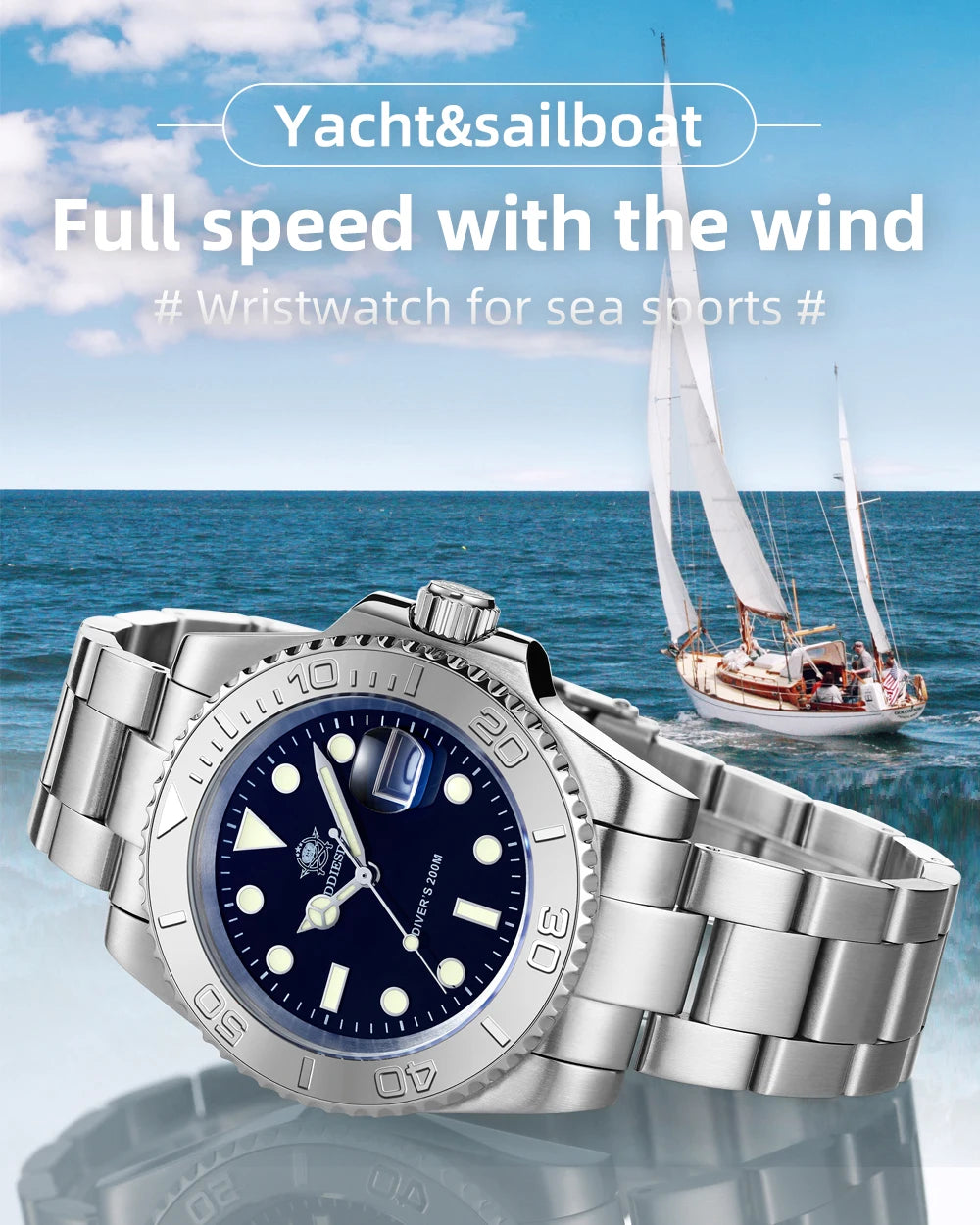 ADDIESDIVE Luxurious Men's Analog Quartz Watch BGW9 Luminous 20 Bar Waterproof Men's Diving Stainless Steel Men Watches H3.