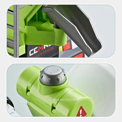 1/24 Electric Mixer Truck Toys Model Car Alloy Diecast Engineering Vehicles Doors Opened Sound Light Pull Back Toy Gift for Kids.