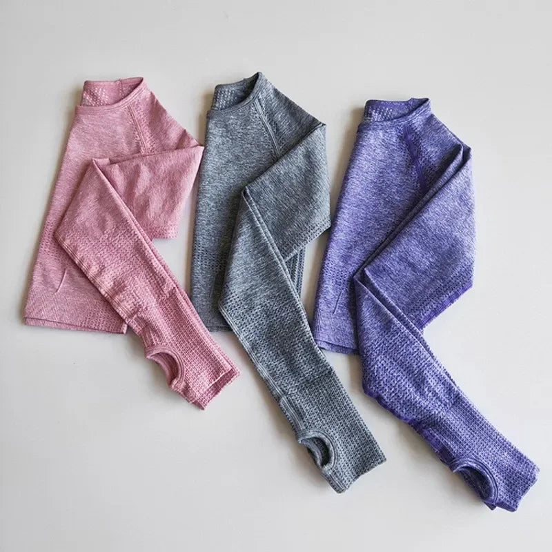 Women Seamless Yoga Shirts Crop Top Long Sleeves Shirts for Women Yoga Sports Fitness Gym Clothing Workout Tops Sports Shirts.