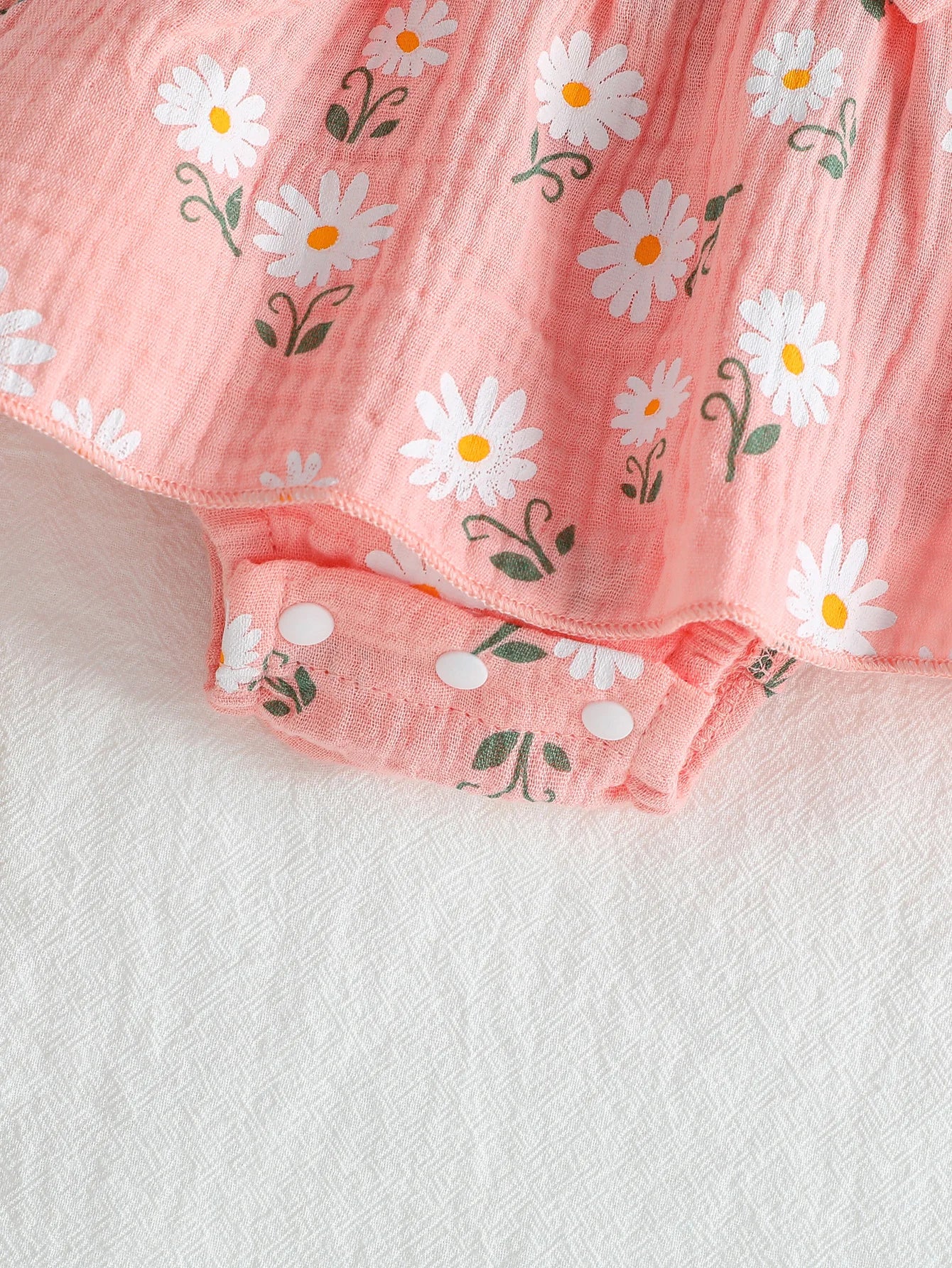 2Pcs Sommer Neugeborenen Weiche Baumwolle Rosa Baby Mädchen Strampler Kleid Daisy Print Kurzarm Overalls Kleidung Bodys + Stirnband.