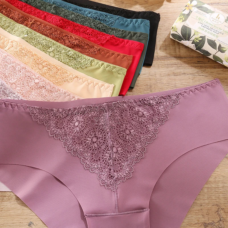 BZEL 10PCS/Set Women's Panties Exquisite Sweet Lace Underwear Sexy Lingerie Silk Satin Briefs Woman Comfort Breathable Underpant.