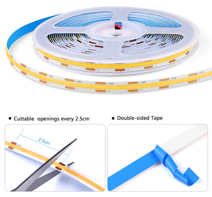 Doppelte Tür Sensor Steuerung COB LED Streifen Lichter Smart Vitrine Kleiderschrank Wein Schrank Integrierte Beleuchtung Näherungssensor Schalter.