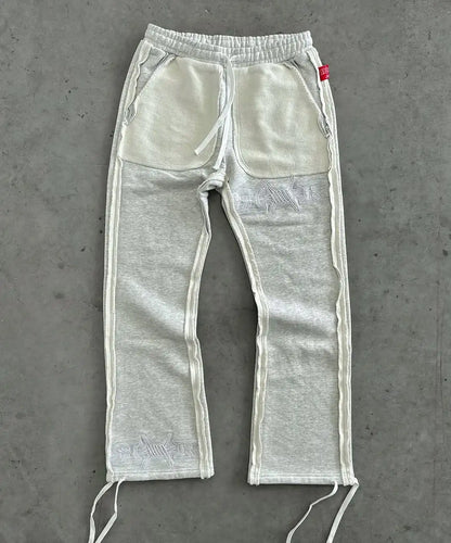 Y2k Tracksuit Men Letter Pattern Embroidered Pocket Patchwork Clothes for Men Harajuku Zipper Hoodies Sweatpants Two Piece Set.