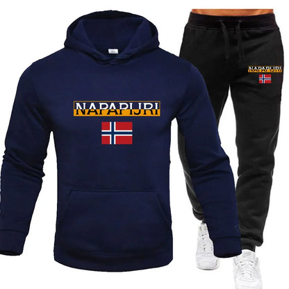 King Print hoodie suit men s casual sportswear fashionable spring and autumn jogging pullover sportswear sweatpants