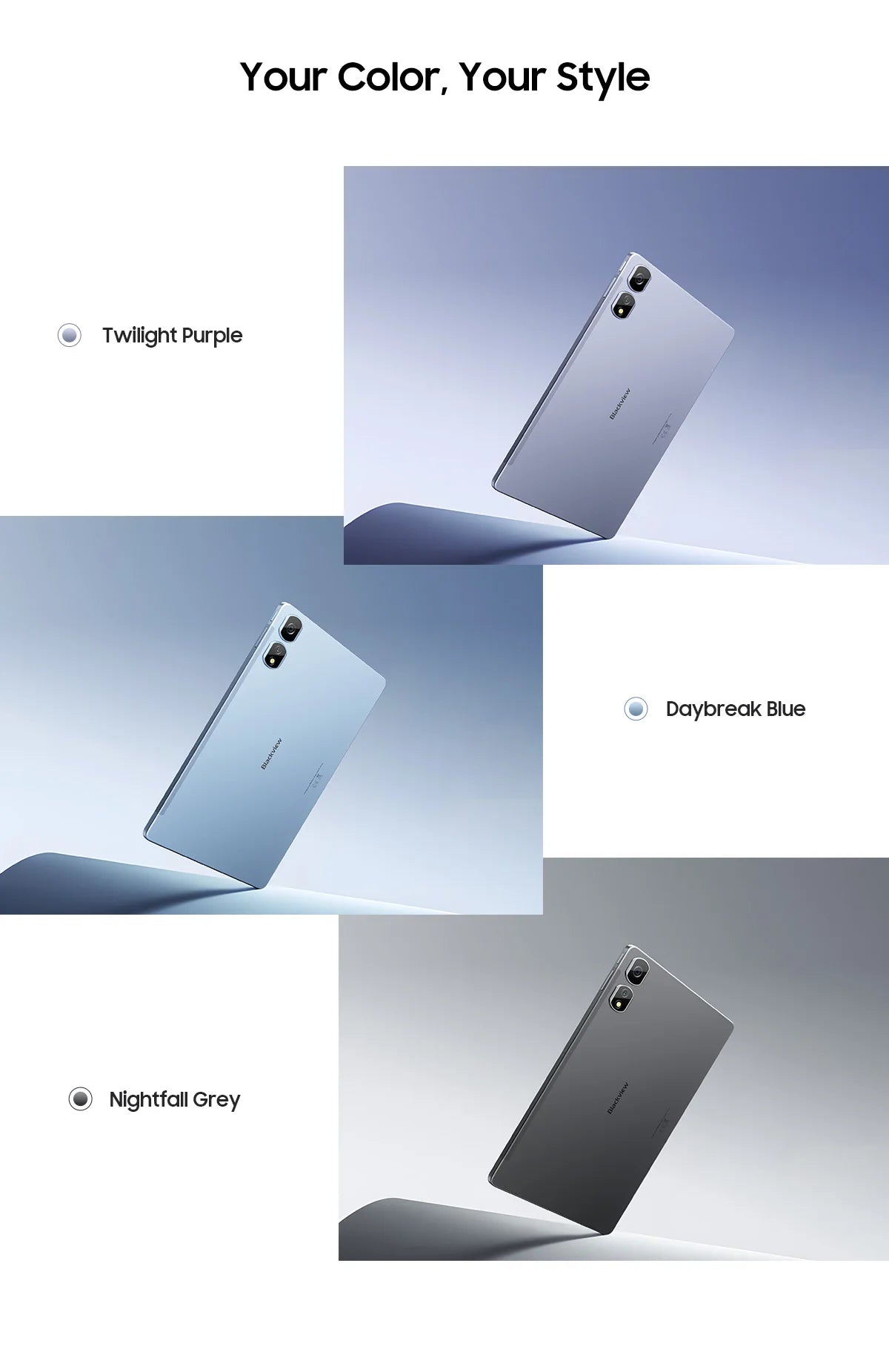 Blackview Android 14 Tab 16 Pro 11 Inch Touch Tablet 2K Screen 24GB +256GB 4G LTE+5G WiFi Gaming Tablets with Protective Shell.