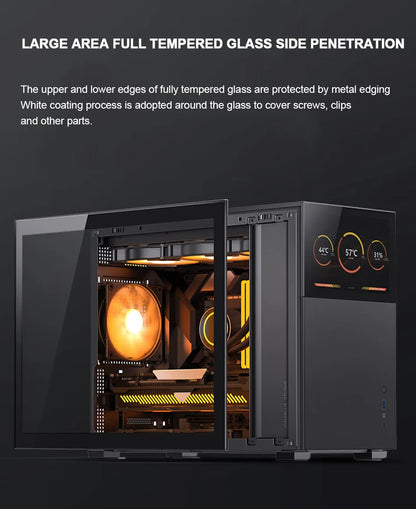 JONSBO Pinecone D31 M-ATX Computer Case Mesh Side Transparent ATX With Display Screen Games Chassis Support 360 Water Cooling