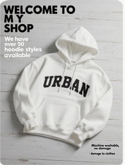 2025 Men's Autumn and Winter Car Print Hooded and Fleece Versatile Sporty Casual Loose Street Style Autumn and Winter Pullover.