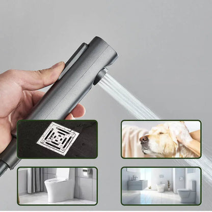 Smart Digital Display Shower Faucet Set Piano Style Rainlfall Bathroom System Grey Digital Mixer Tap Bidet Shower