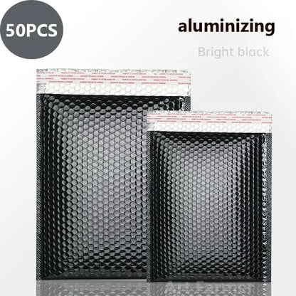 50Pcs Bubble Mailer Shipping Bag Multi Color Holographic Small Business Supplies Metal Bubble Mailer Bags Envelope Mailing.