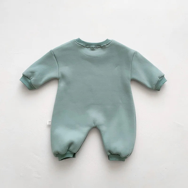 Neuankömmling Cartoon Dino Print Baby Neugeborenen Stram pler Säuglings mädchen Overalls Langarm Jungen Kleidung ein Stück.