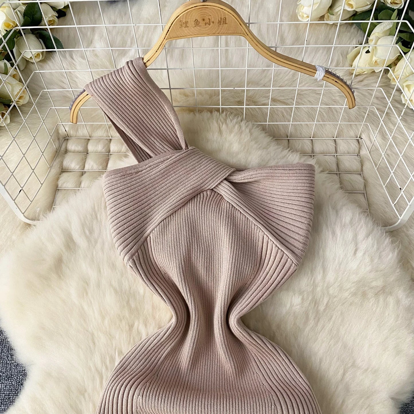 SINGREINY Einzelnen Schulter Tinte Stricken Kleid Backless Tank Gestreiften Schlank Bodycon Sommerkleid Frauen Sommer Beachwear Sexy Chic Vestidos