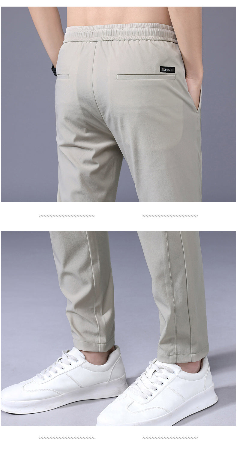 New Spring Summer Men's Casual Pants Slim Pant Straight Thin Trousers Male Fashion Stretch Khaki Jogging 28-38