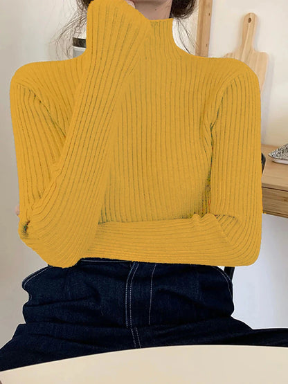 2026 chic Herbst winter Pullover Pullover Frauen Langarm casual rollkragen warme grundlegende Pullover stricken Jumper top