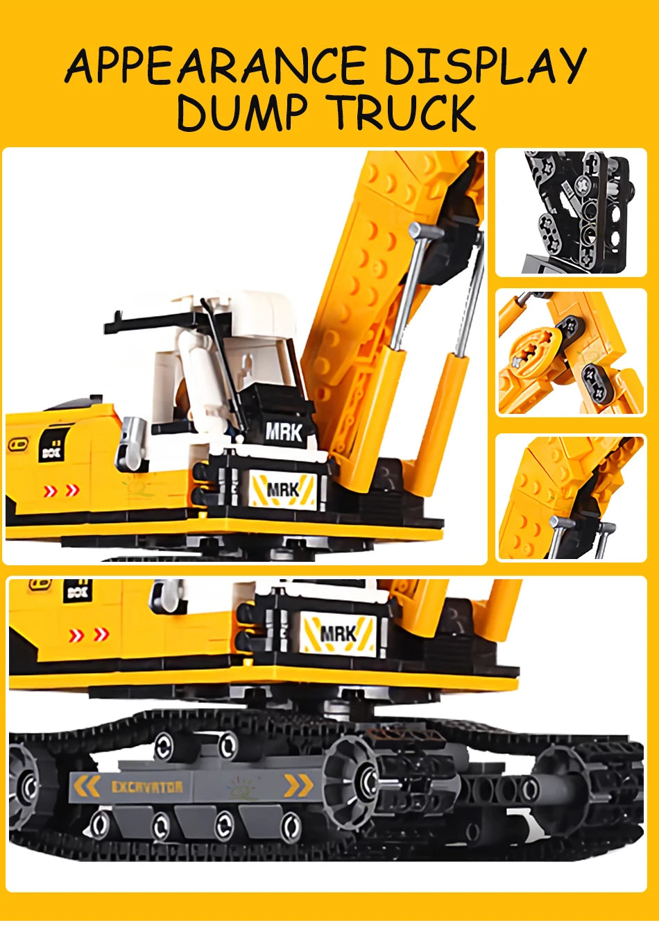 HUIQIBAO Engineering Truck Building Blocks Vehicle Excavator Bulldozer Crane Car Bricks City Construction Toys For Children Boys.