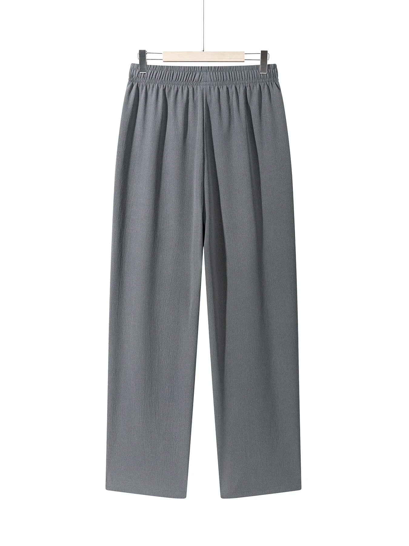 Summer Men's Straight Trousers Casual Solid Color Breathable Drawstring Long Pants Sweatpants Streetwear Men Baggy Pants.