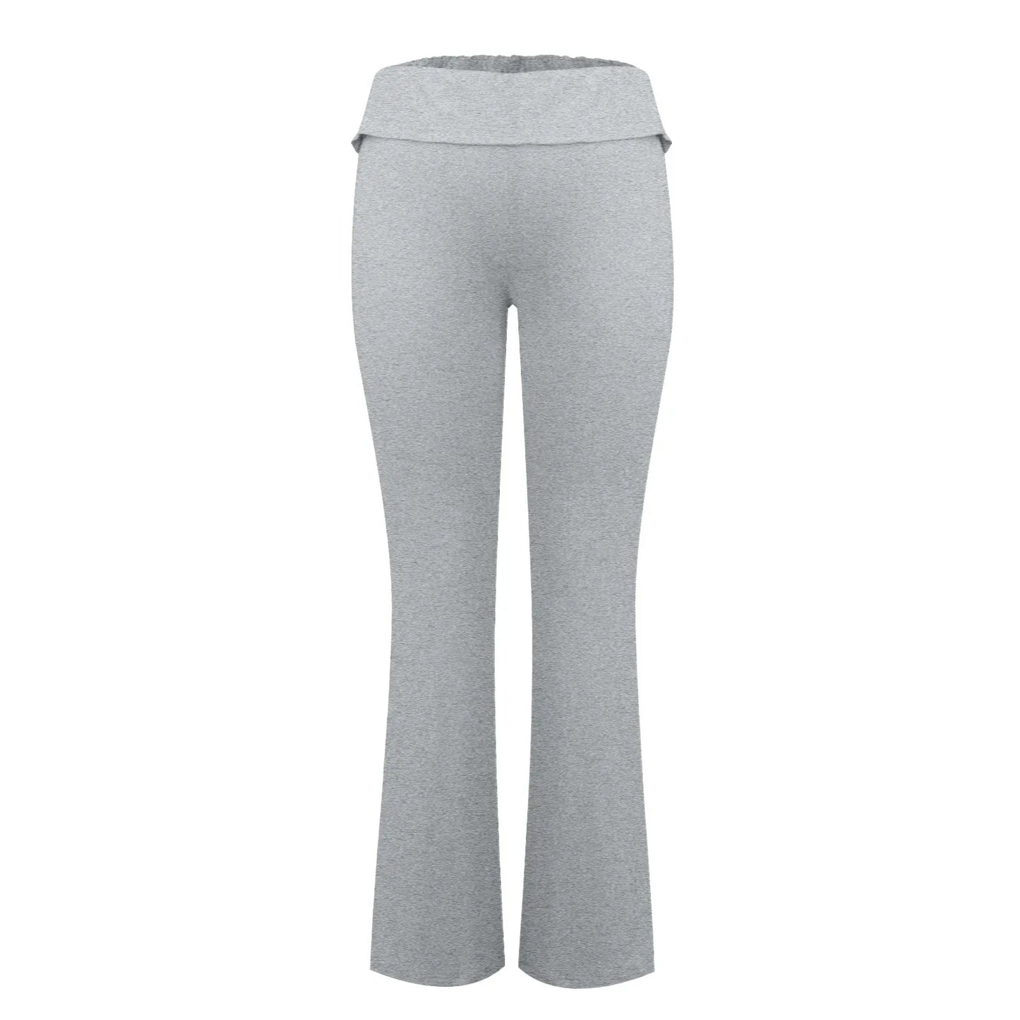 Damenmode, einfarbig, schmale Passform, schmale Reverse-Taille, niedrige Taille, elastische Taille, Schlaghose, Hose für Damen, Damenhose 2024.