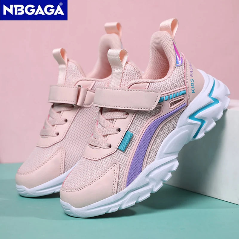 Trendy Lightweight Children Girls' School Shoes Anti-Slip Breathable Outdoor Casual Walking Sneaker Size 28-39.