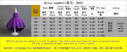 Herbst neue Kinder kleid Prinzessin Kleid Hochzeit Brautjungfer Hochzeits kleid flauschiges Kleid Spitze Trail bestickte Kinder kleidung.