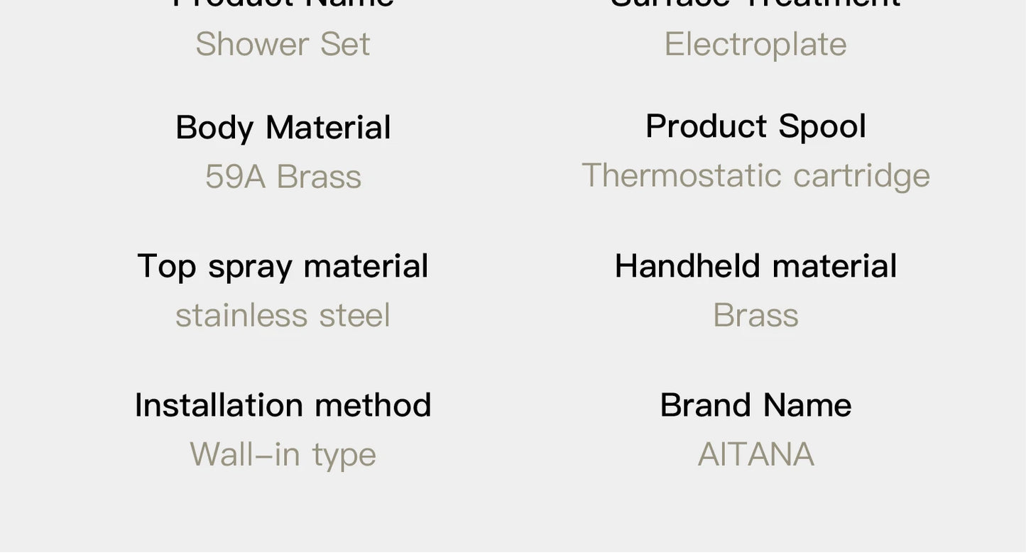 Deckenmontiertes thermostatisches LED-Digitalanzeige-Duschsystem. Eingebetteter Badmischer aus Messing im Wasserfallstil für heißes und kaltes Wasser