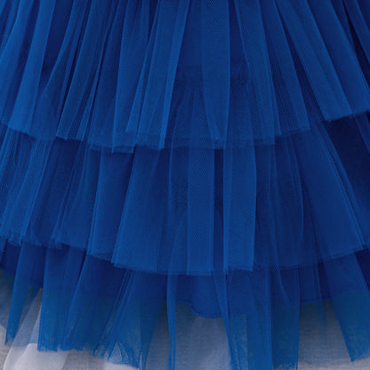 Kinder Abendkleid Pailletten Puffärmel Prinzessin Kleid Mesh Puffed Kleid Geburtstag Party Host Kleid.