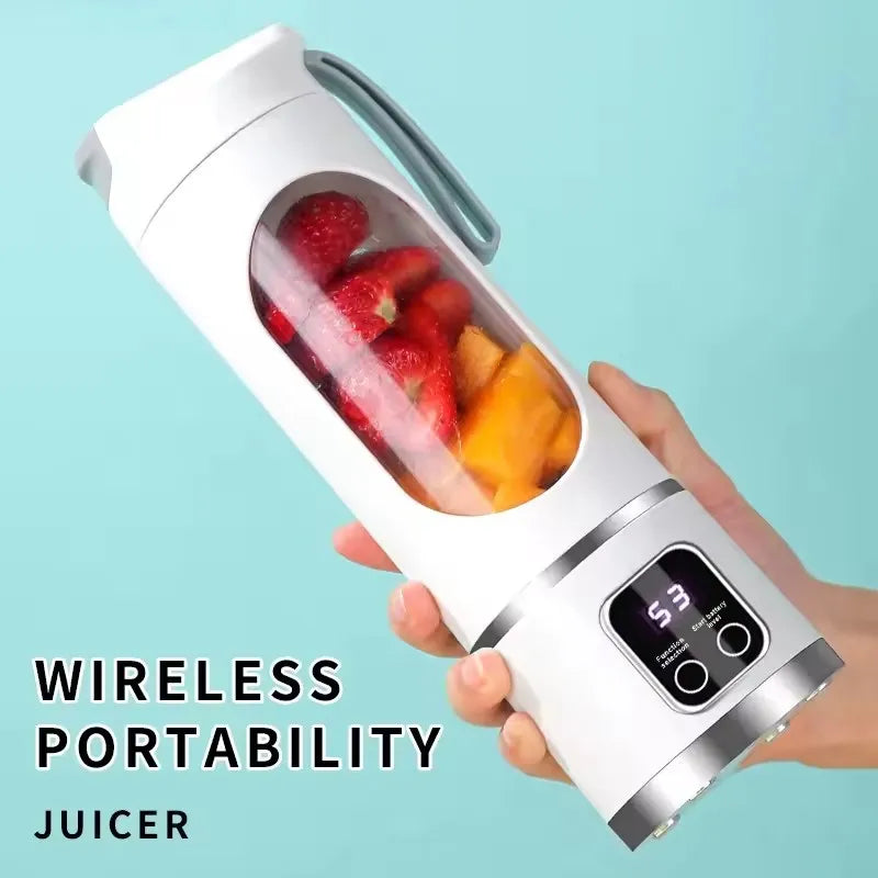 2025 New Household Charging MINI Crushed Ice Electric Juicer Powerful Motor 450ML Large Capacity Digital Display Juice Cup.