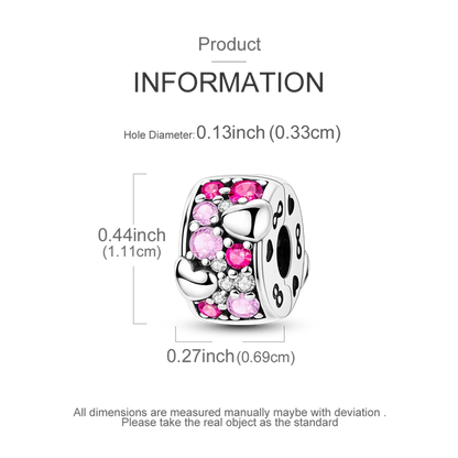 Silver Clasp 925 Sterling Silver CZ pave Clip Charms Daisy Beads Stopper Safety Chain fit Original Bangle Bracelet Jewelry Clip.