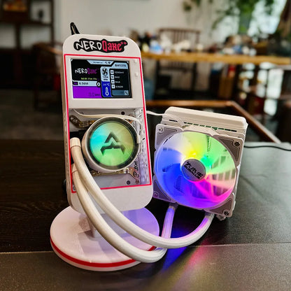 2025 New Bitaxe NerdQaxe++Water Cooling 4.8th/s Computing Power Bitcoin Miner White.