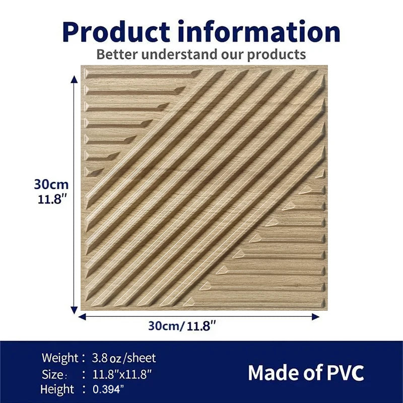 12 Pcs  3D Wall Panel 30x30cm Indoor Wall Decoration Bedroom Living Room background Hotel Office Mural Wall Panel DIY Home Decor