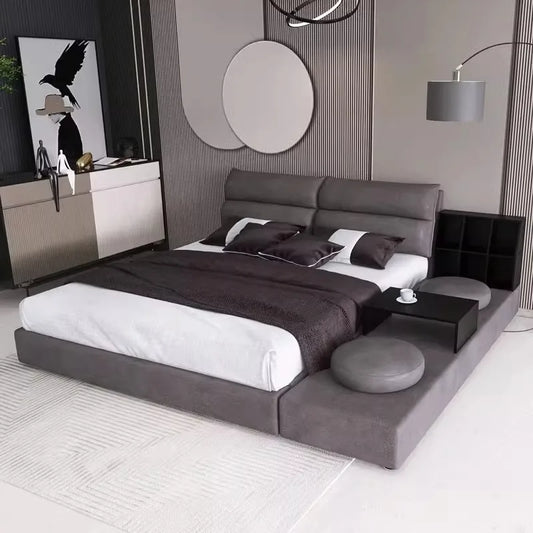 Ästhetik Minimalistisches Bett Nordisches Design Modisches High-End-modernes Bett Bequeme leichte Luxusqualität Cama De Casal-Möbel