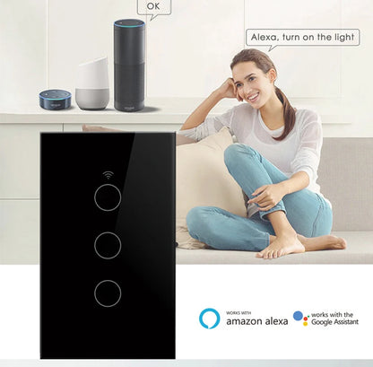 Tuya WiFi Touch Wand Smart Switch 1/2/3 Gang Licht Schalter Ohne Neutral Linie Smart Leben APP Steuerung unterstützung Alexa Google Hause.