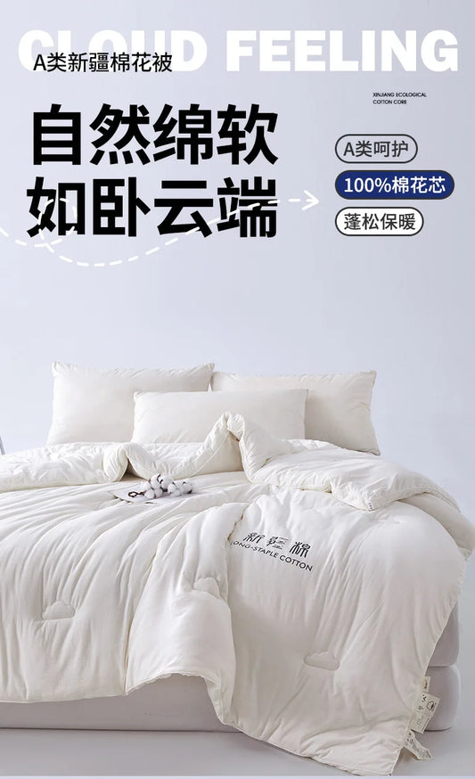 2025 new class A Xinjiang cotton thickened winter quilt spring and autumn quilt pure cotton quilt student dormitory warm.