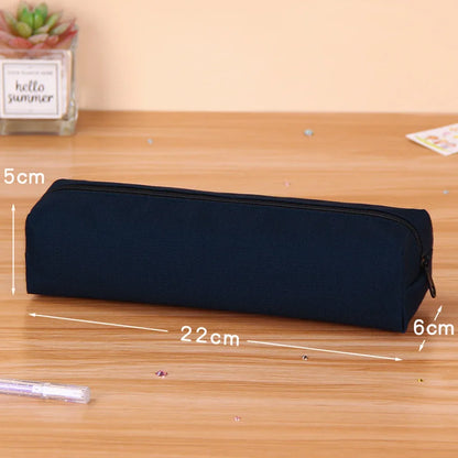 Solid Color Pencil Case Simple Pencil Bags For Student New Stationery School Supplies Kids Gift Zipper Big Cosmetic Bag.