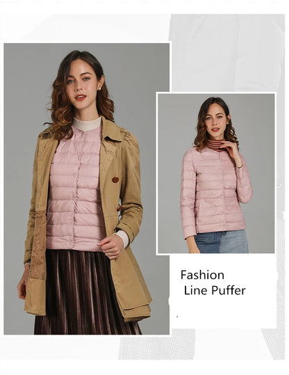 Neuheiten frauen Weiße Ente Unten Liner Puffer Jacke 2023 Herbst Winter Weibliche Warm Halten Koreanische Büro Dame Unten Mantel.