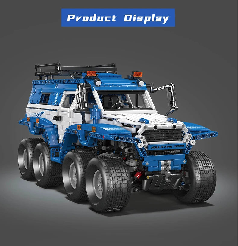 Mould King 13088 13089 Technical Car Toys The RC Avtoros Shaman 8x8 Building Block Assembly Car Brick Set Kids Christmas Gift.