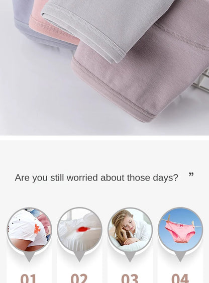 3PCS/set Women's menstrual briefs large flow postpartum water absorption leakproof briefs women's pure cotton menstrual briefs.