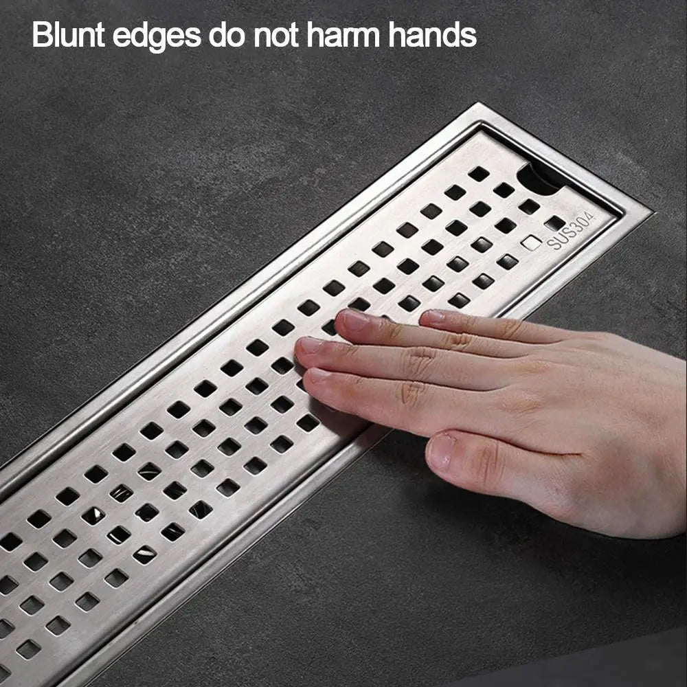 Mit Siebabdeckung, Duschbodenablauf, rechteckige Form, Edelstahl, Badezimmer-Waschbecken-Sieb, abnehmbar, geruchshemmend