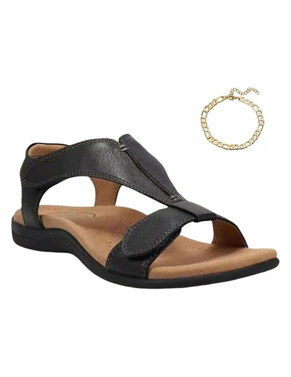 Women Arch Support Sandals Open Toe Sandals Hook and Loop Fastener Flat Sport Sandals Casual Walking Sandals for Party Vacation.