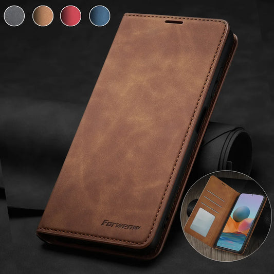 Leather Flip Phone Case For Xiaomi Redmi Note 12S 11S 10S 9S 12 11 10 12 8 7 Pro Plus 5G 12C 10C 10A 9A 9C Card Wallet Cover.