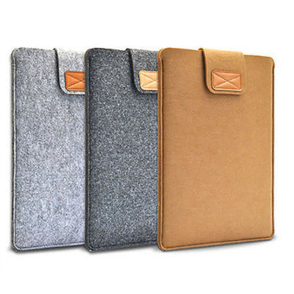 Felt Sleeve Slim Tablet Case Cover Bag for MacBooks Air Pro 11 13 15 Inch Solid Color Tablet Storage Bag.