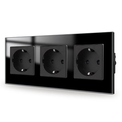 Bingoelec Wandsteckdose, Touch-Lichtschalter mit USB, 20 W, Typ C, Schnellladesteckdose, Glasscheibe, EU-Standard-Steckdosen