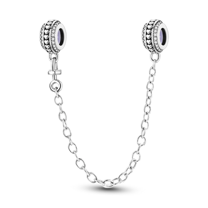 Silver Clasp 925 Sterling Silver CZ pave Clip Charms Daisy Beads Stopper Safety Chain fit Original Bangle Bracelet Jewelry Clip