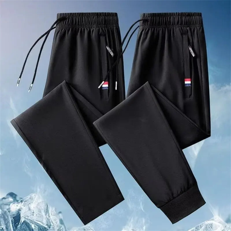 Men's Quick Dry Loose Fit Breathable Summer Lightweight Casual Pants Korean Style Elastic Sweatpants For Men.